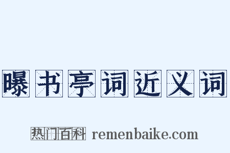 曝书亭词近义词是什么意思的图片